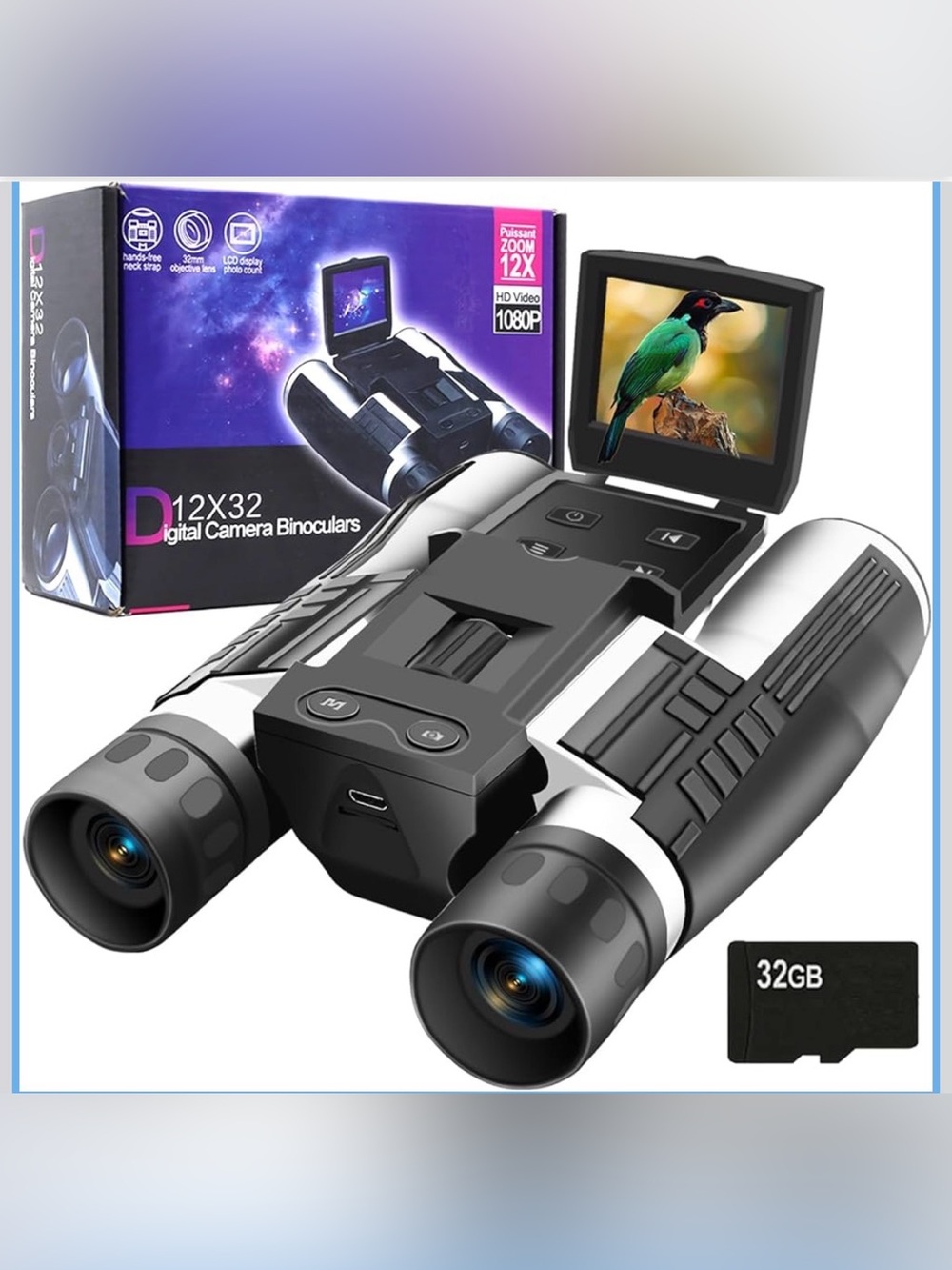 Sharper Image 12X Zoom Digital Camera Binoculars HD 1080P Video w/ Box & Manual